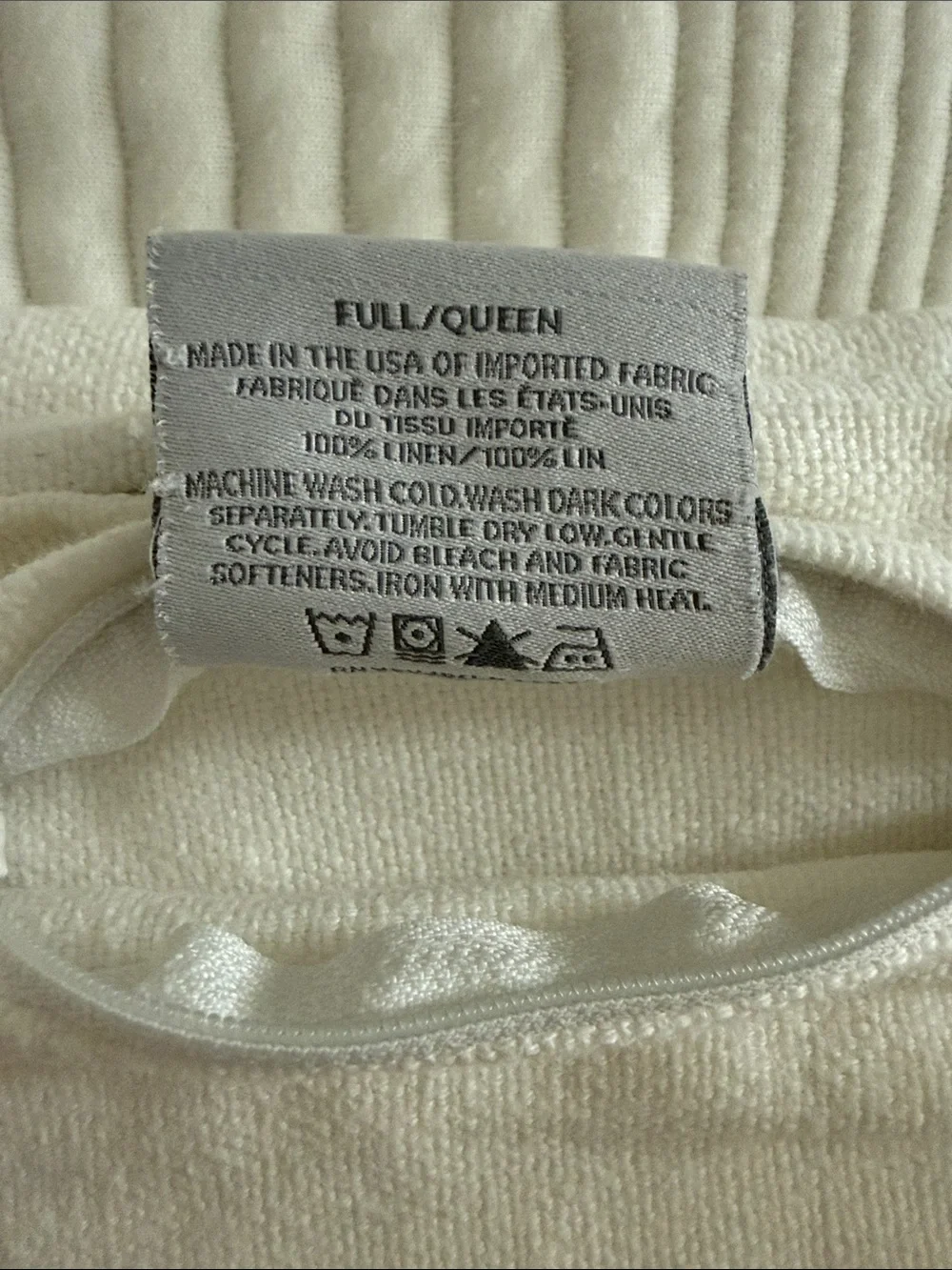 Restoration Hardware Soft Ivory Linen Pillow Cover with Hidden Closure